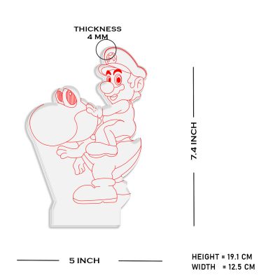 3D Illusion Mario Cartoon Night Lamp with Multicolored Light Best Gift for Children Girls Boys Gift for Cartoon Lover
